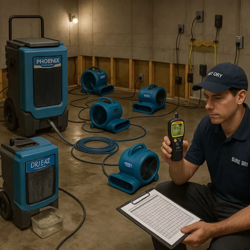 Structural Drying and Dehumidification process in Hopewell, NJ